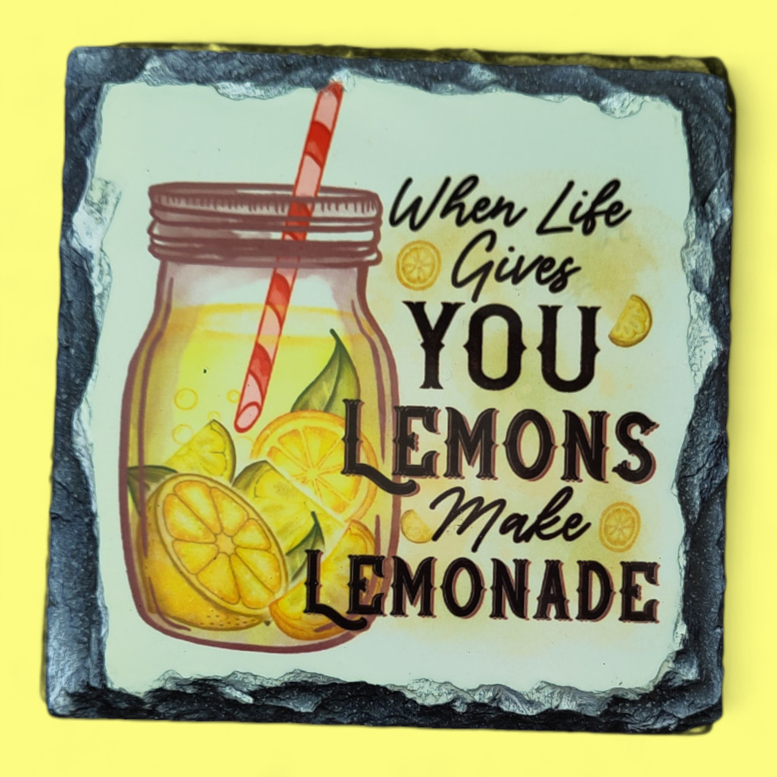 Square slate coaster - Summer Collection