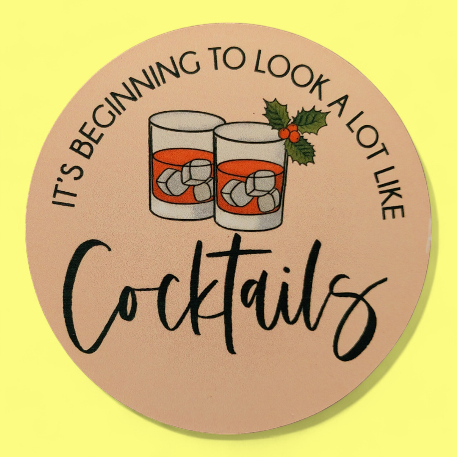 Round Cork Backed Coasters - Christmas Collection