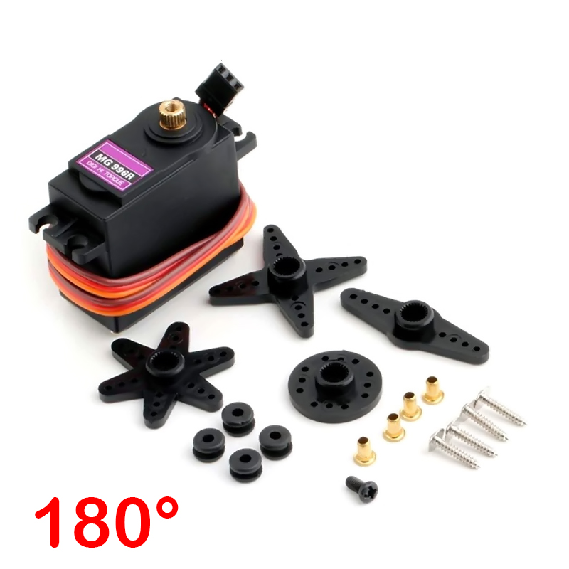 Servo Servomotor MG996R MG996 180° de 12kg ó 360° de 9kg Alto Torque + accesorios