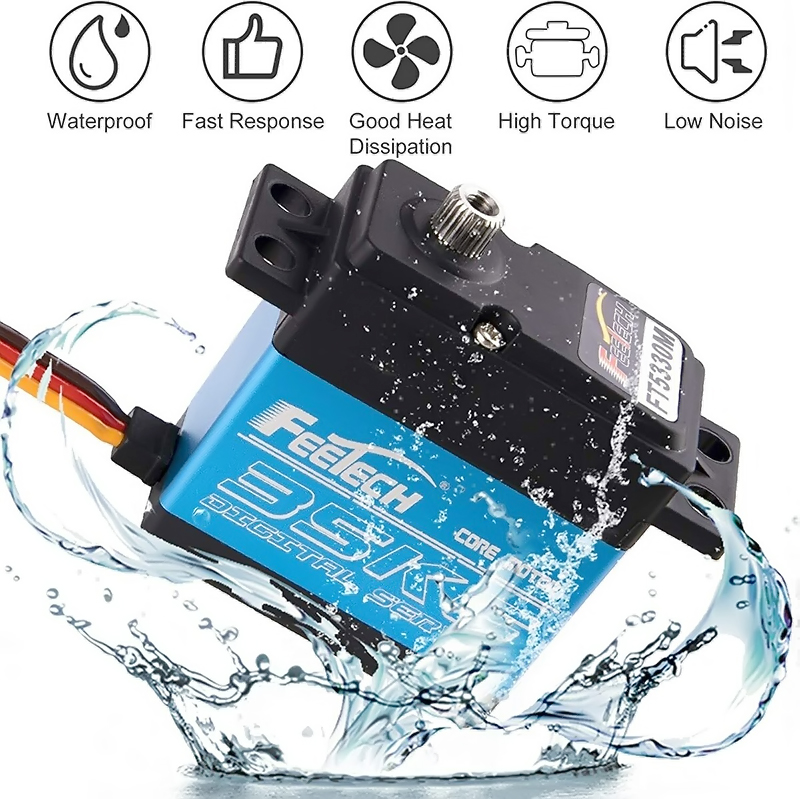 Servo Digital Feetech 180° Ft5330m 35kg 7.4v + accesorios