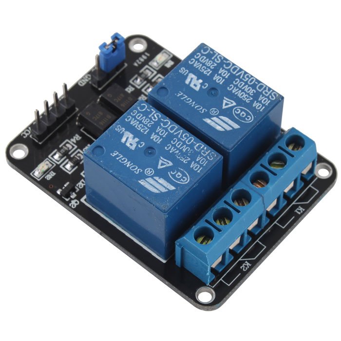 Módulo Relé Relay con Optoacoplador  de 2 Canales 5V