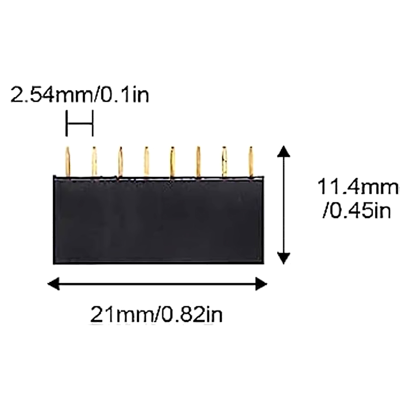 7 Regletas Espadines Peineta Header Hembra 8P 2.54mm
