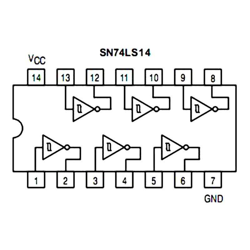 2 Circuitos Integrados Ic 74ls14 Sn74ls14n 7414 INVERSOR NOT