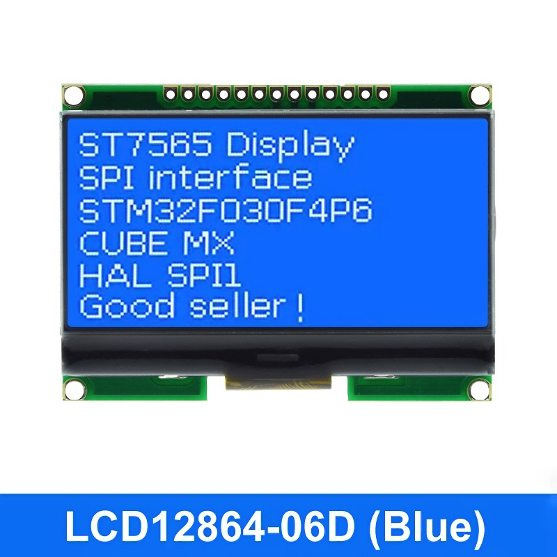 1 Glcd Lcd 128x64 12864-06d Negra, Gris ó Azul ST7565R