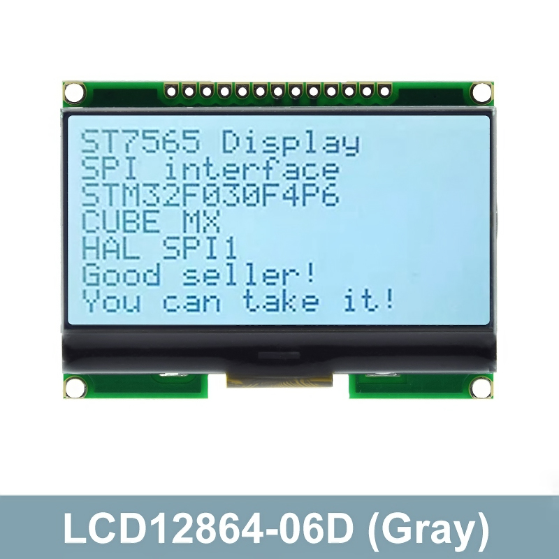 1 Glcd Lcd 128x64 12864-06d Negra, Gris ó Azul ST7565R