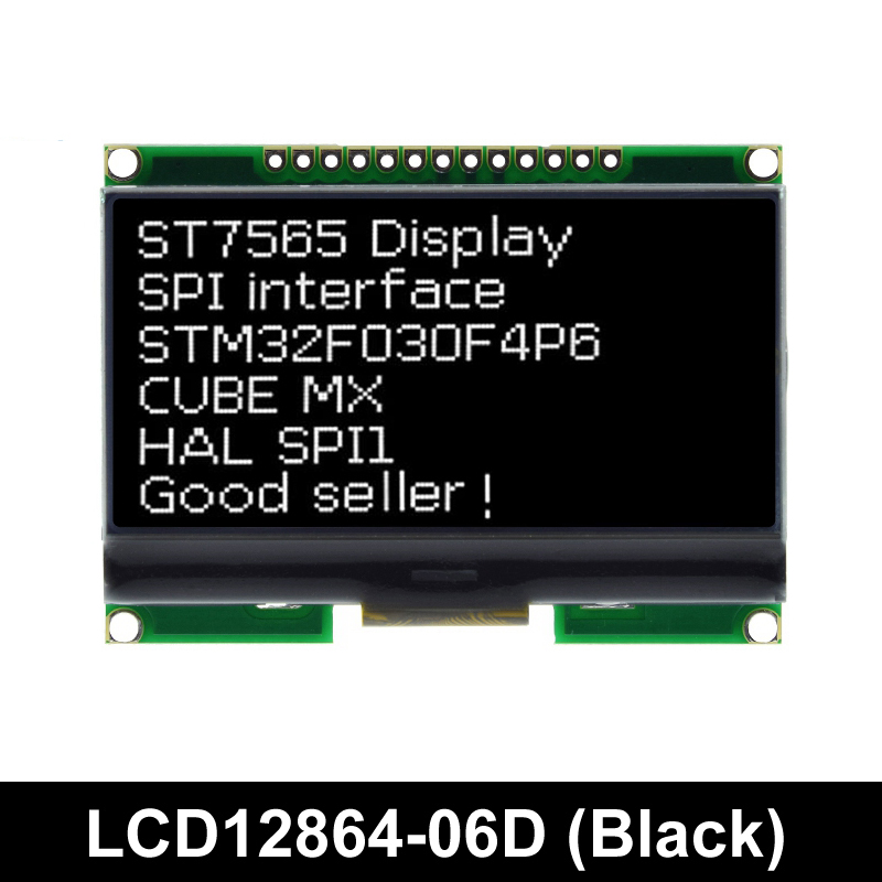 1 Glcd Lcd 128x64 12864-06d Negra, Gris ó Azul ST7565R