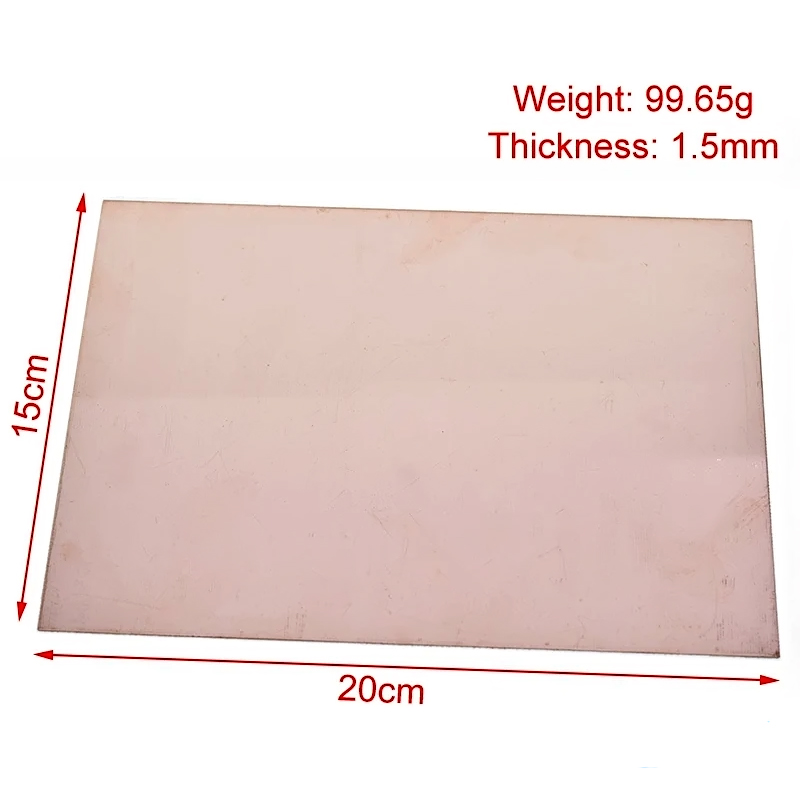 Baquelita Fibra de vidrio de 1 lado Fr4 de 15x20cm PCB