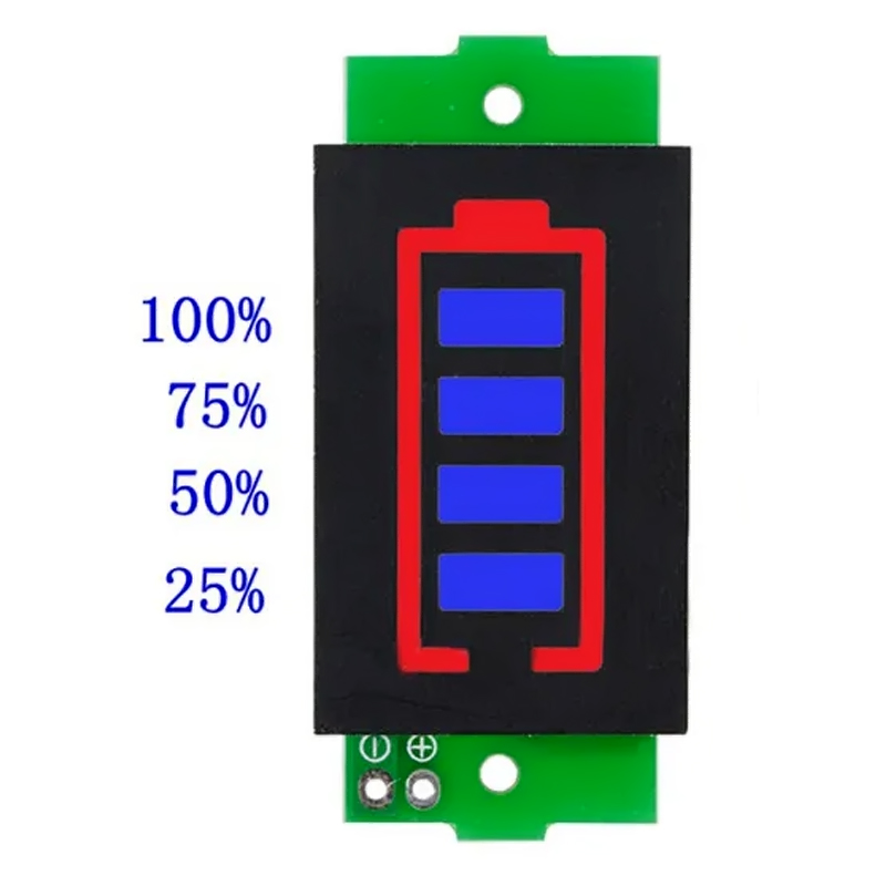 Módulo indicador Led de nivel de baterias Ion Lipo Litio 18650 1s-8s