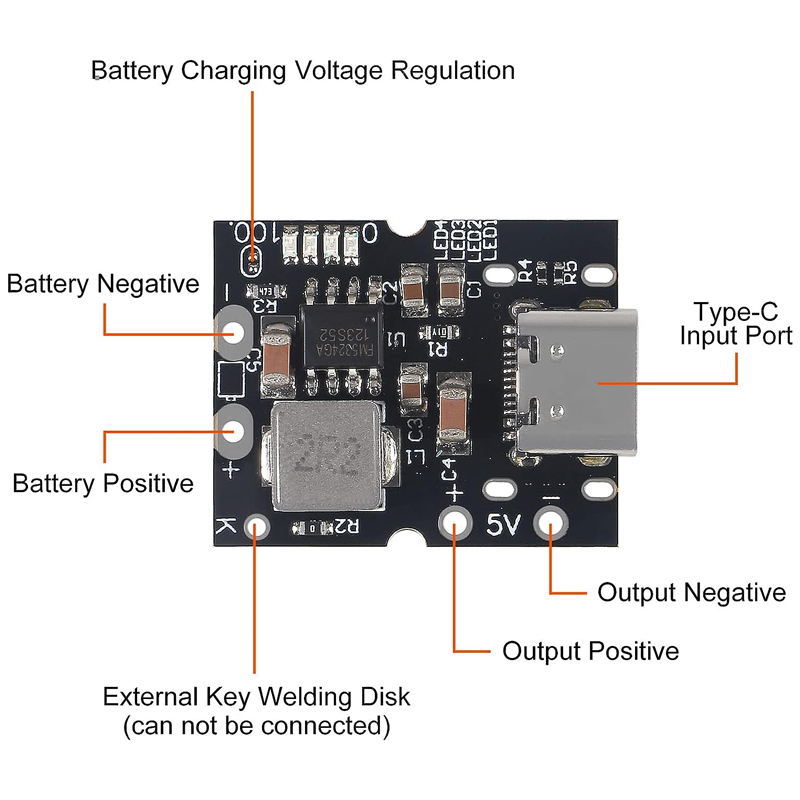 Módulo conversor Boost Step Up TypeC Usb 5V 2A