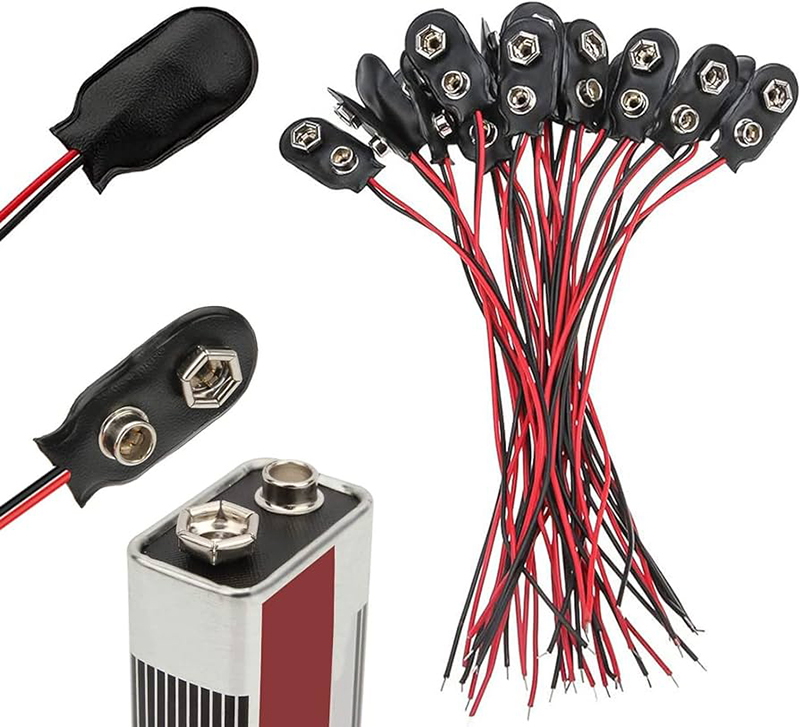 Pack x5 Broches conectores para batería de 9V