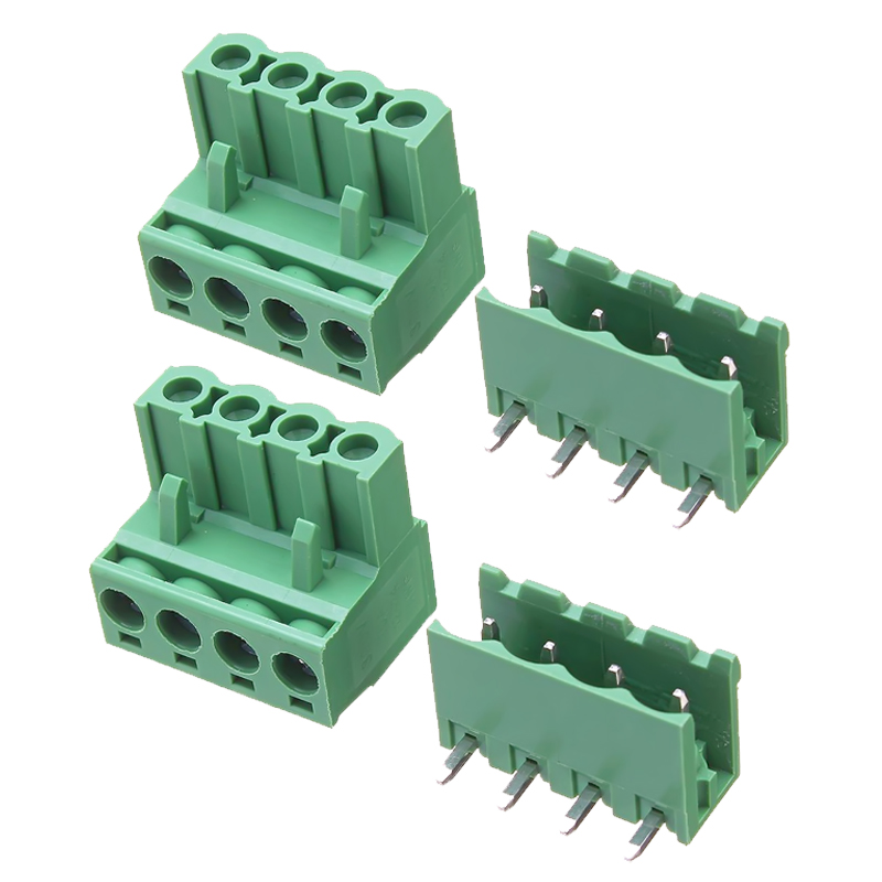 Pack x2 Terminales 90° KF-4P 4 Pines 300V 8A Terminal