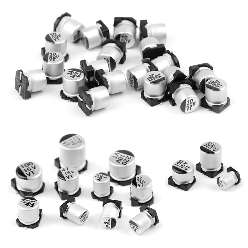 Pack x130 Capacitores Electroliticos SMD (13 valores)