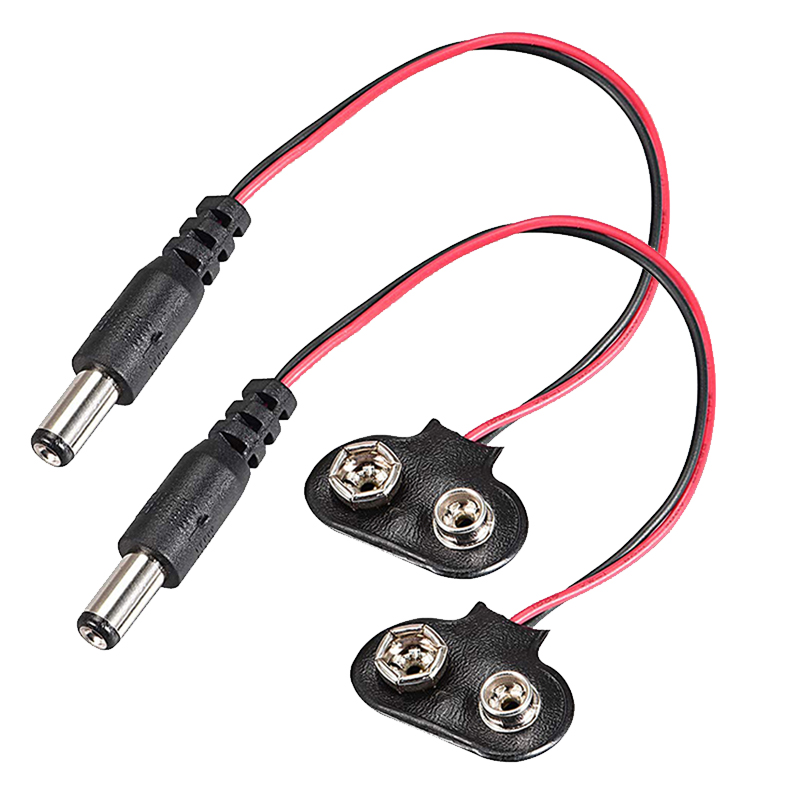 Pack x2 Broches conectores con plug para batería de 9V