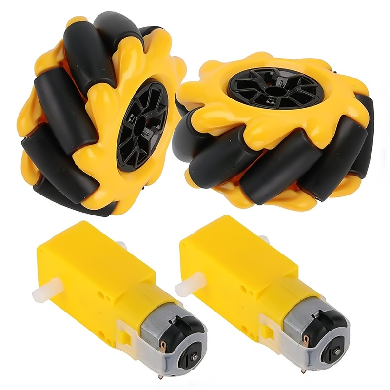 Pack x2 ruedas omni de 48mm omnidireccional llantas + 2 motorreductores 1:48 3-6V