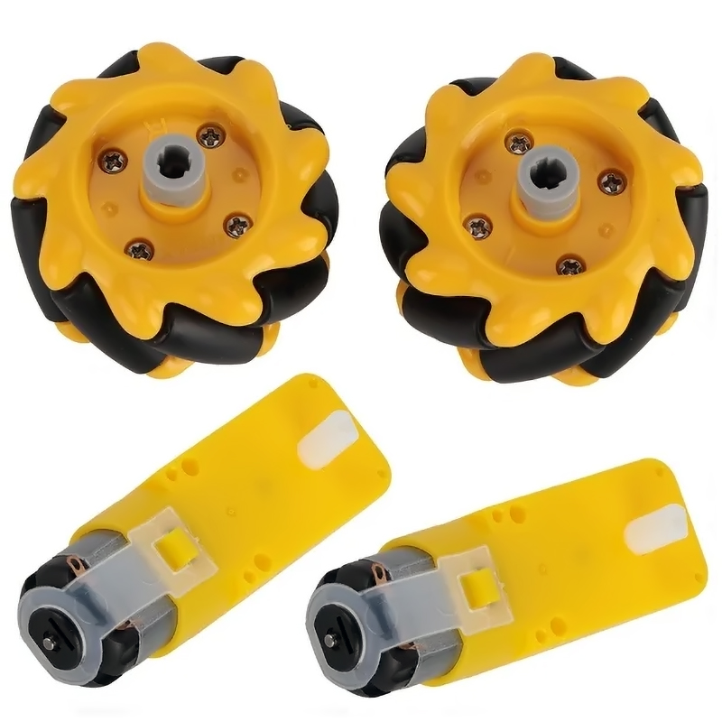 Pack x2 ruedas omni de 48mm omnidireccional llantas + 2 motorreductores 1:48 3-6V