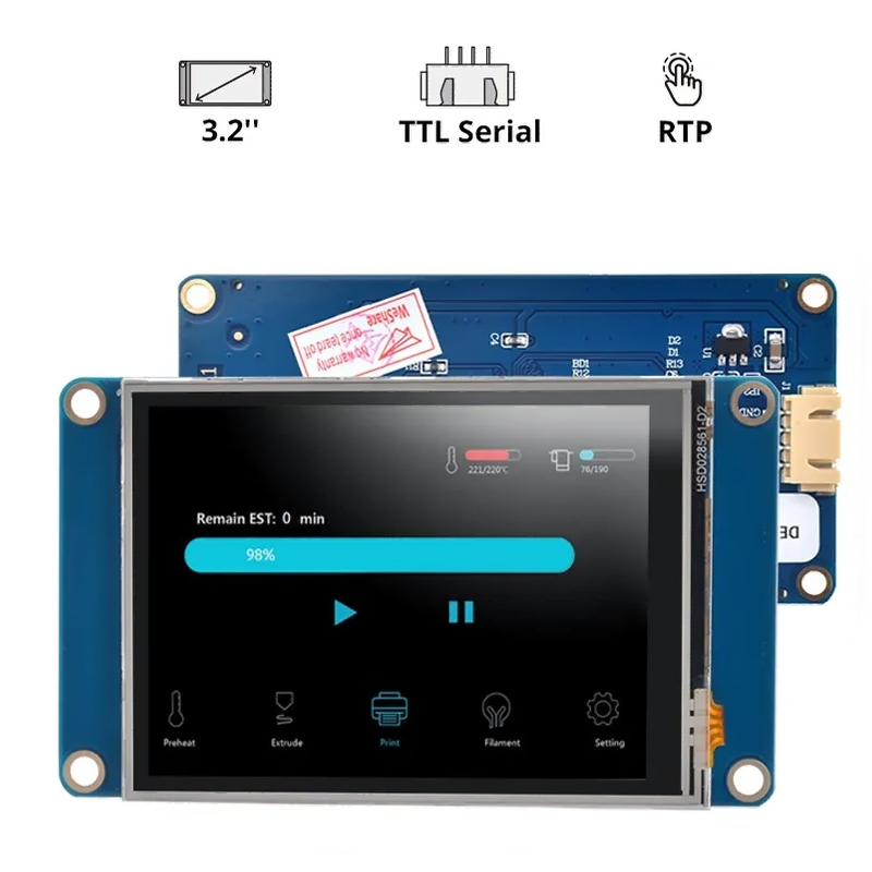 Pantalla Nextion Hmi 3.2" Resistiva i2c NX4024T032