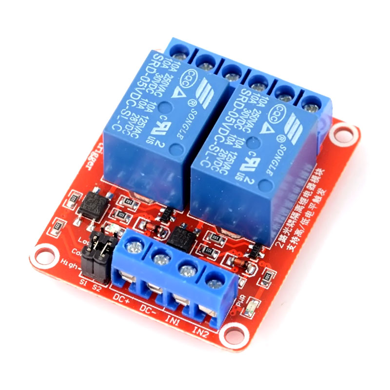 Modulo Relé 2 Canales 5v Activacion Configurable H/l (alto ó bajo) 1 ó 0