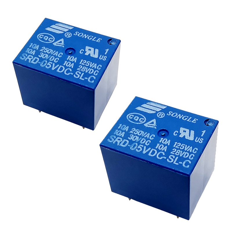 1 Par de Relés 5v 1 Canal Placa Pcb 110-220vac 10a SRD-5VDC-SL-C SONGLE