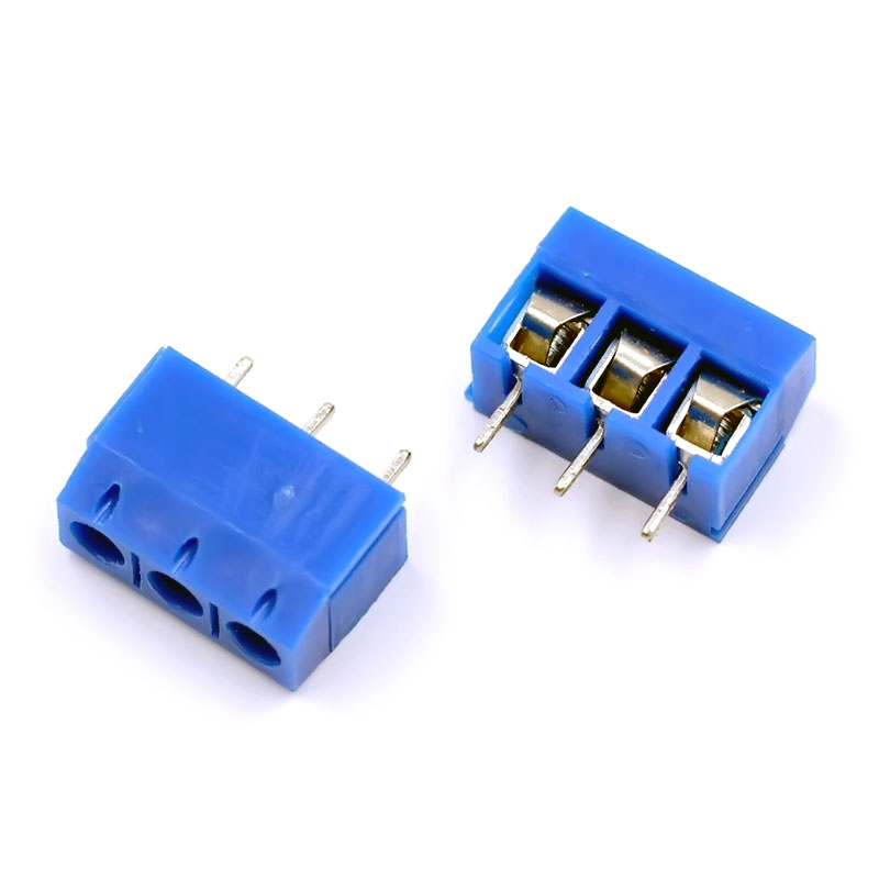 Pack x4 borneras 3 pines 3P azul 5.08mm 15A KF301-3P