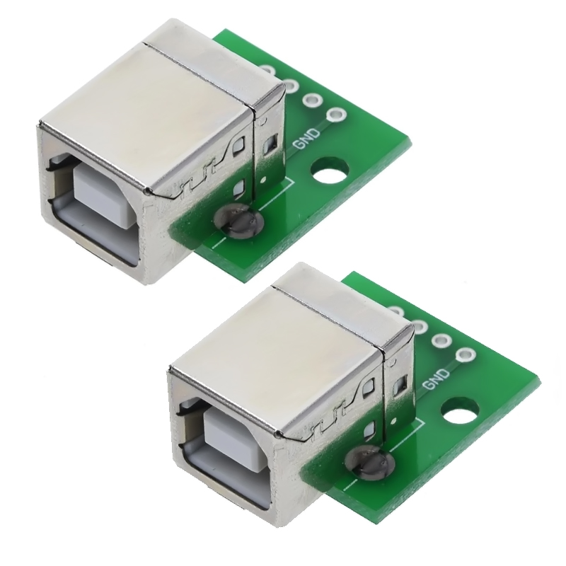 1 Par de Módulos Conector Adaptador Hembra USB Tipo B DIY