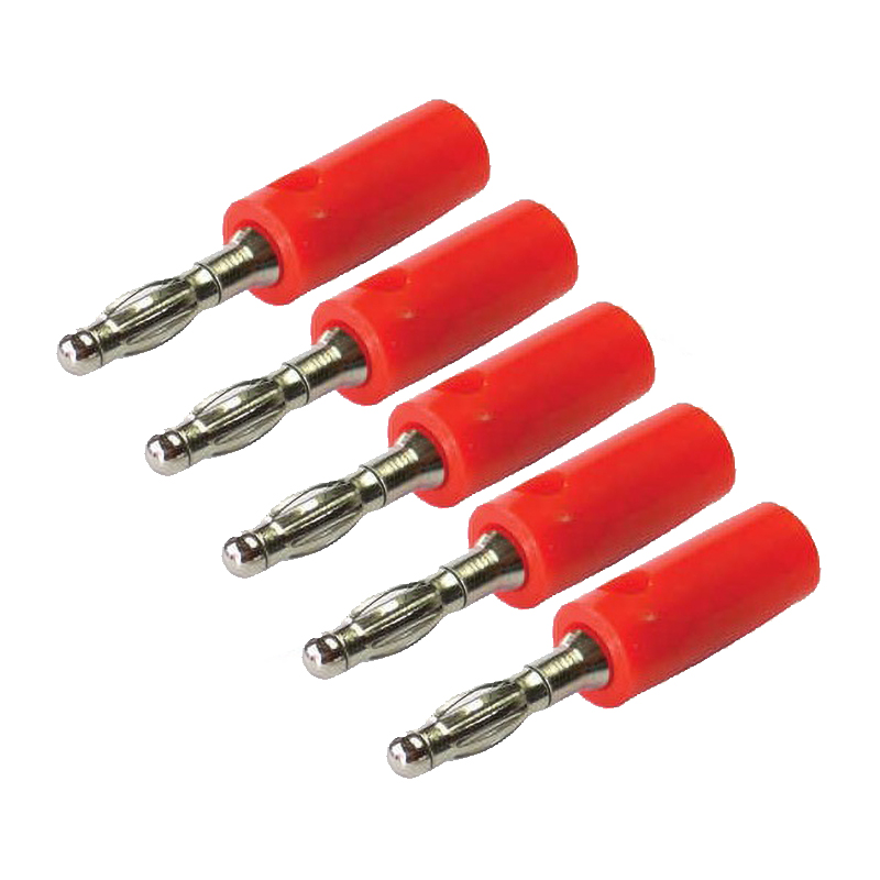 Pack x5 Plugs Conector Banana Macho 4mm Plata