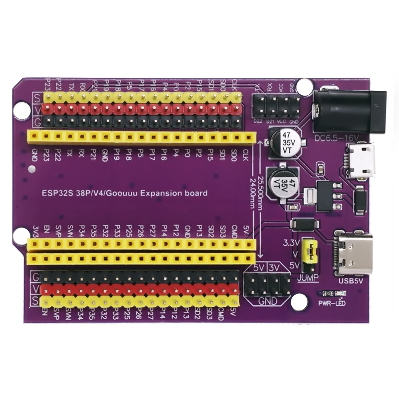 Shield Base ESP32 Expansión 38 Pines Usb 3.3v-5v