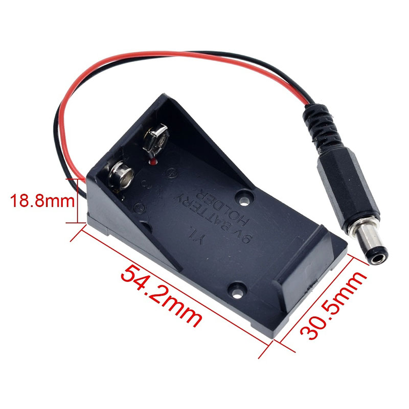Portapilas 9V con plug 5.5x2.1mm Proyectos Arduino