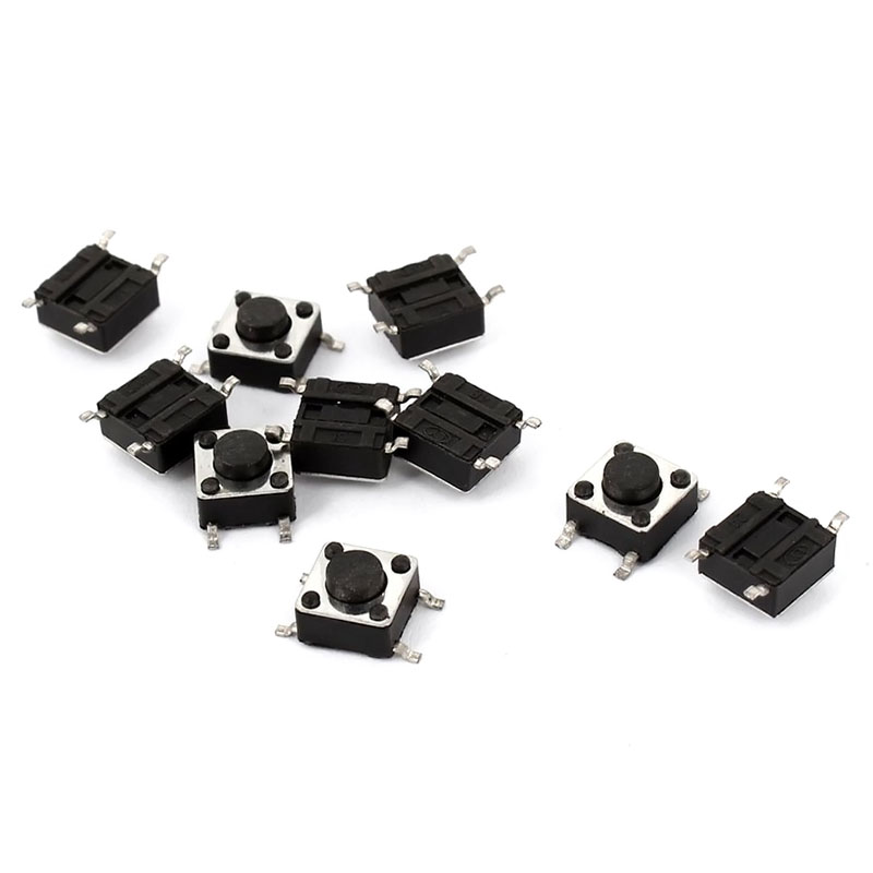 Pack x10 Switch Pulsador Redondo 4 pines 4P PCB SMD 6x6x4.3mm