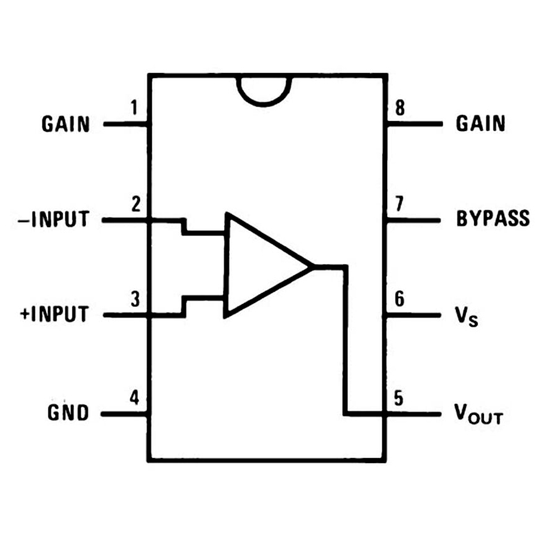 Pack x2 IC LM386 DIP Amplificador Audio Mono