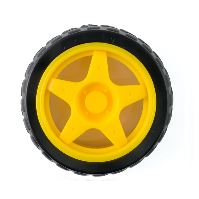 Rueda Llanta 65mm para motorreductor amarillo ó azul