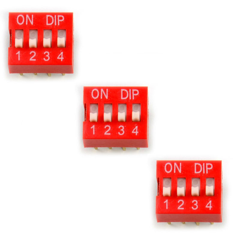 Pack x3 DIP Switch 4P 4 pines