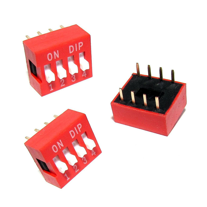 Pack x3 DIP Switch 4P 4 pines