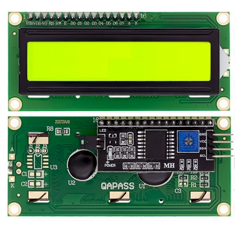 1 Pantalla lcd con i2c 1602 16x2 Lcd1602 HD44780 Verde ó Azul