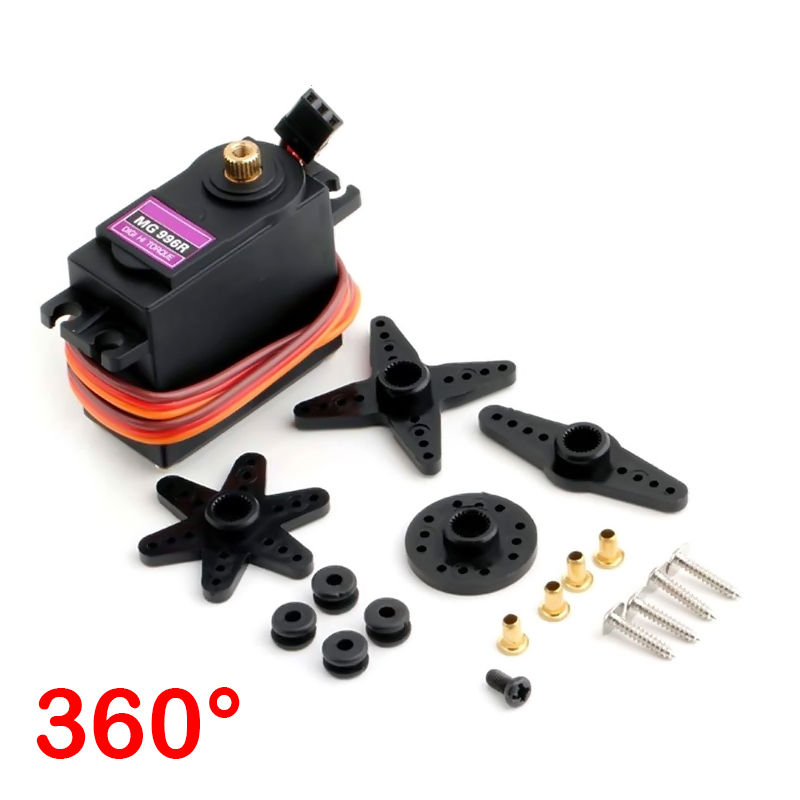 Servo Servomotor MG996R MG996 180° de 12kg ó 360° de 9kg Alto Torque + accesorios