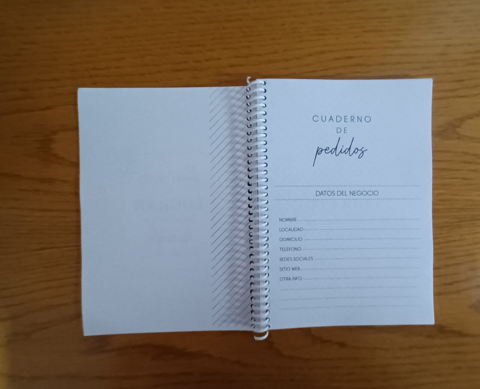 Cuaderno de pedidos tamaño A5 personalizado