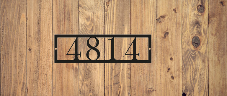 Horizontal Address Sign With Border