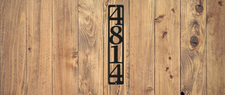 Vertical Address Sign With Border