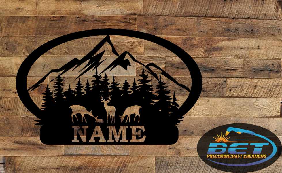 Deer/Mountains Monogram