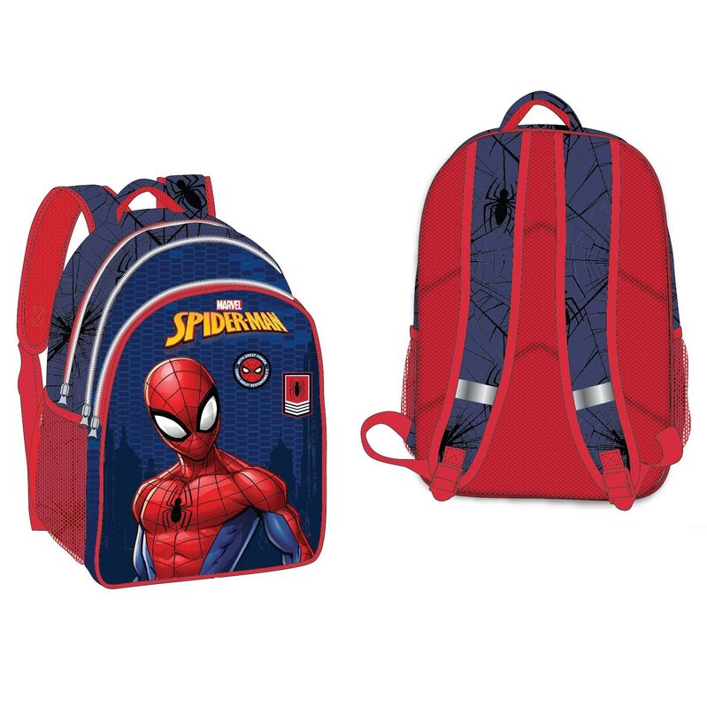 Mochila ergonómica 42cm 3 compartimentos de Spiderman