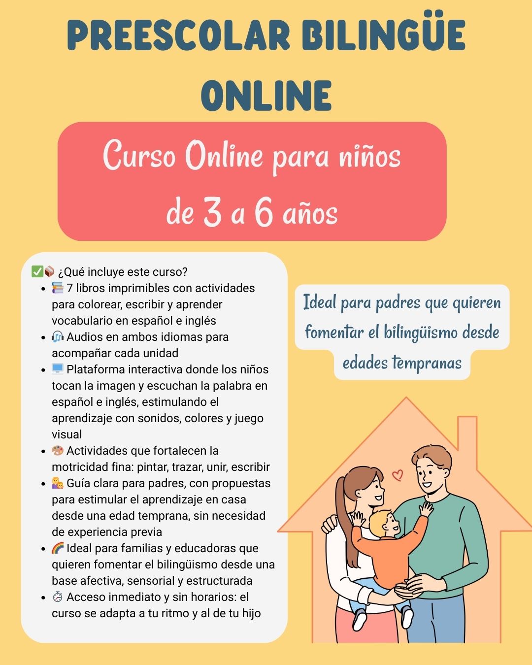 Curso Online Bilingüe para niños de 3 a 6 años