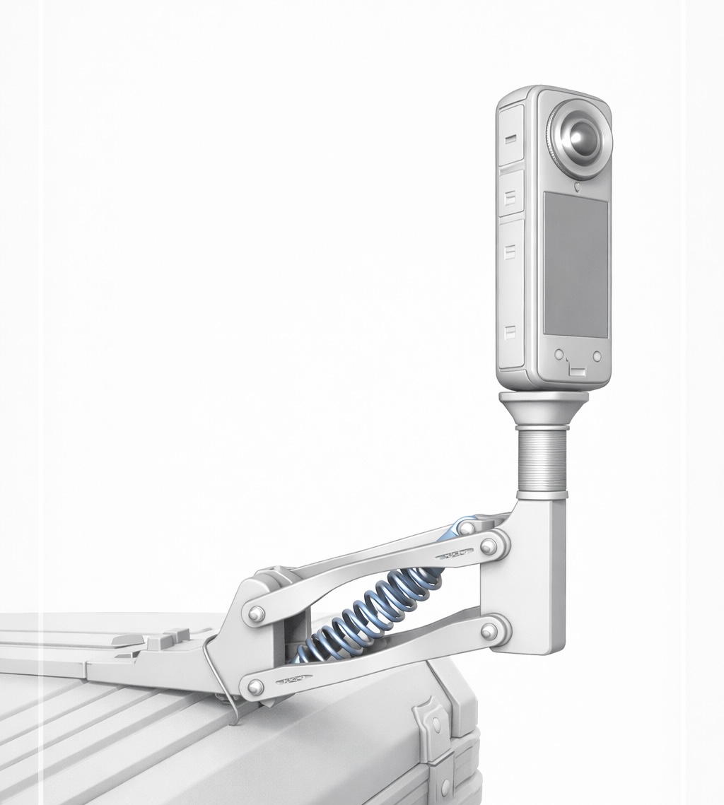 Amortecedor para câmeras GoPro e Insta 360. Instalação no Baú da moto.