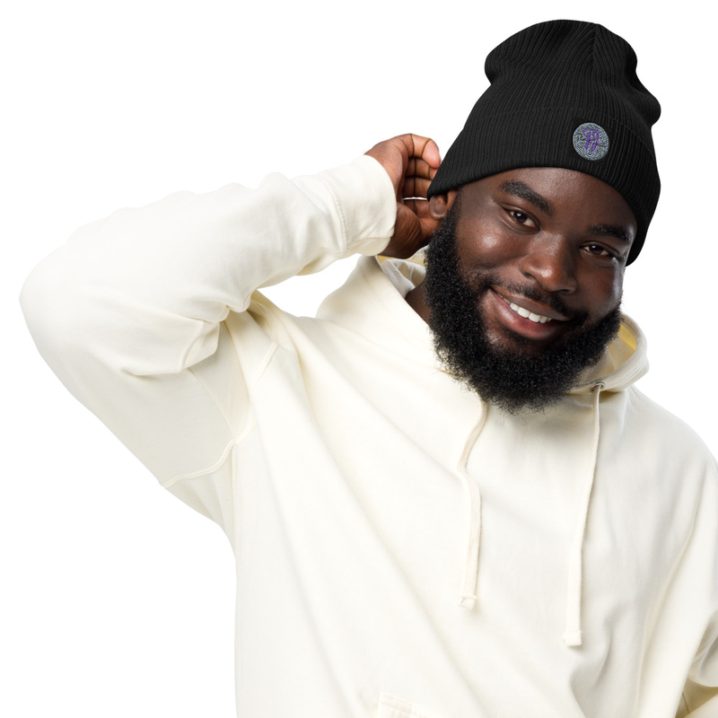 Black Ribbed Knit Beanie