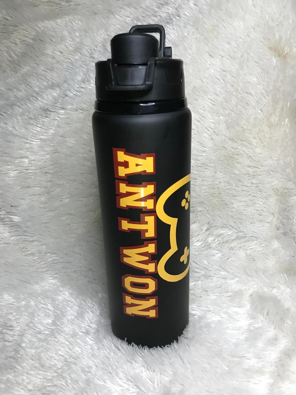 Black water bottle