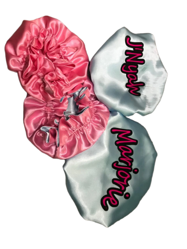 Personalize Reversible satin Bonnets