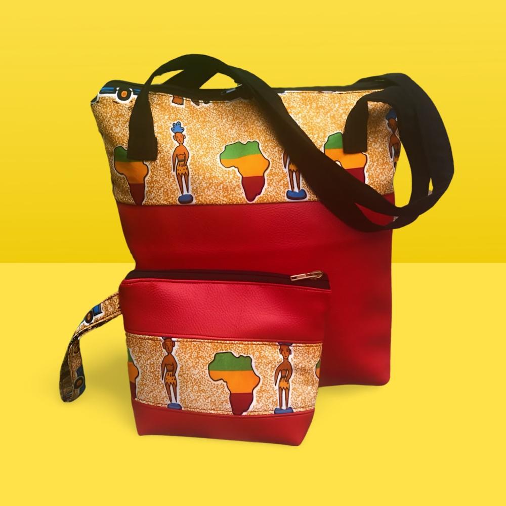 African Print Handbag Set