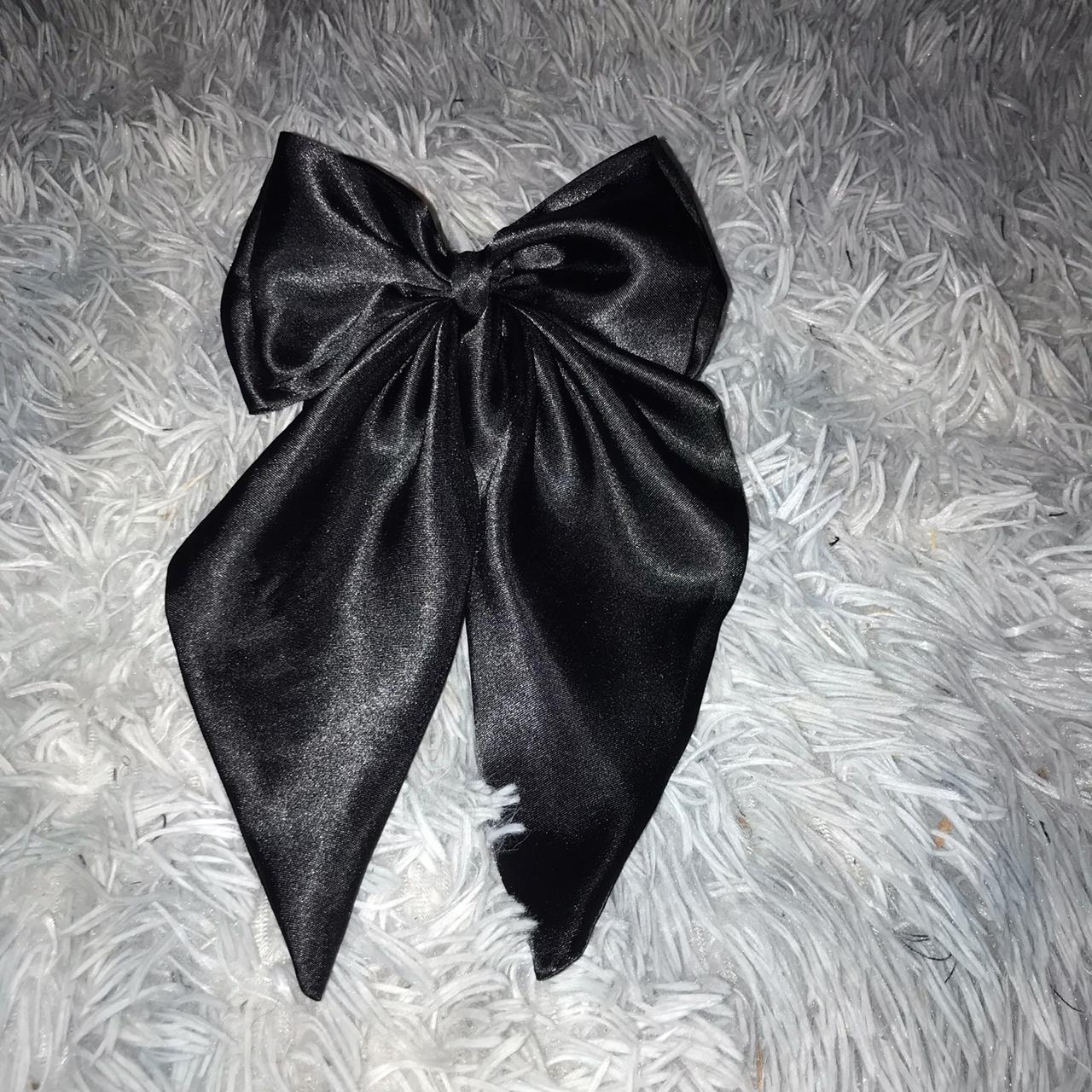 Black Satin Hair Bow