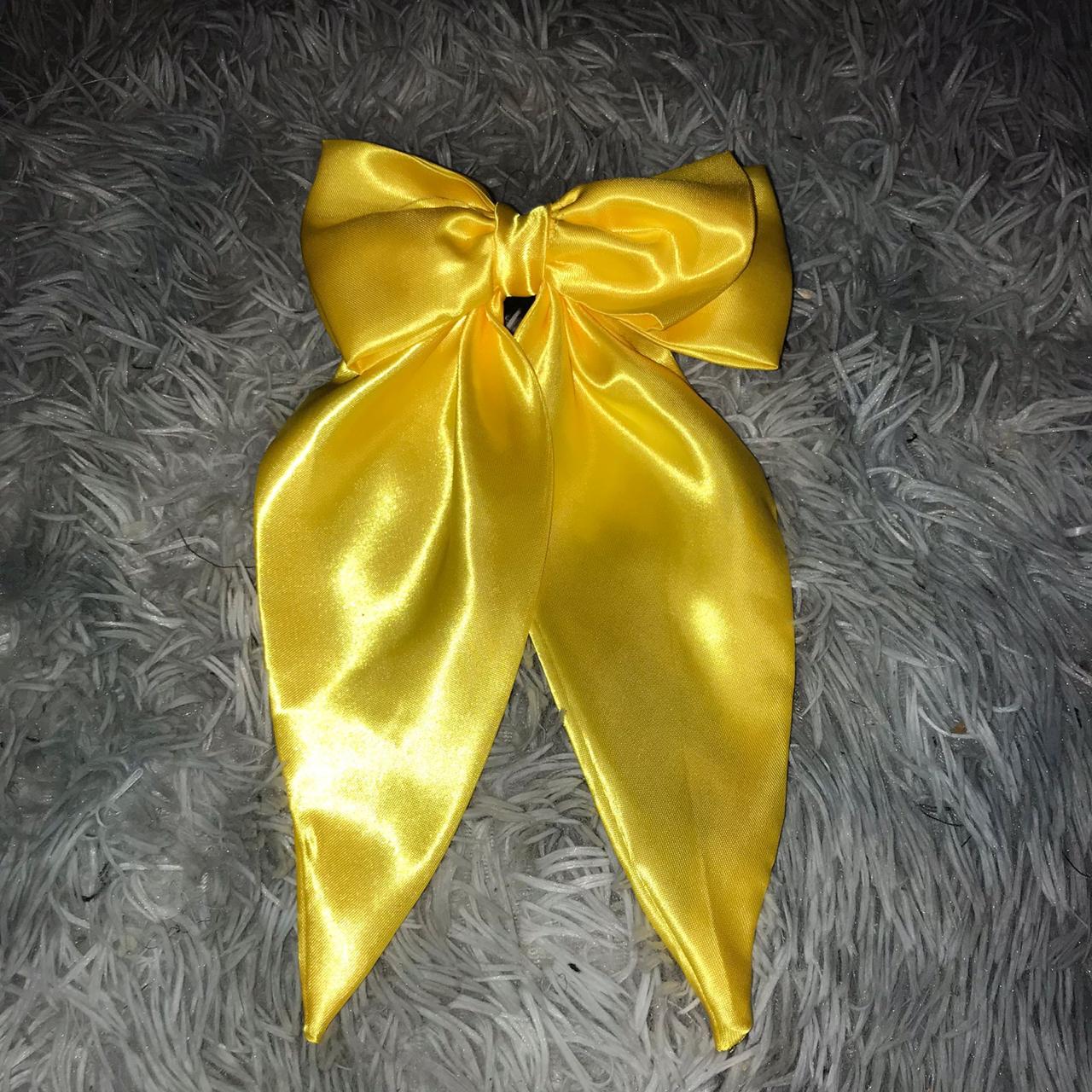 Yellow Satin Hair Bow