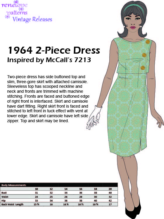 Size 16-18-20 - 1964 2-Piece Dress