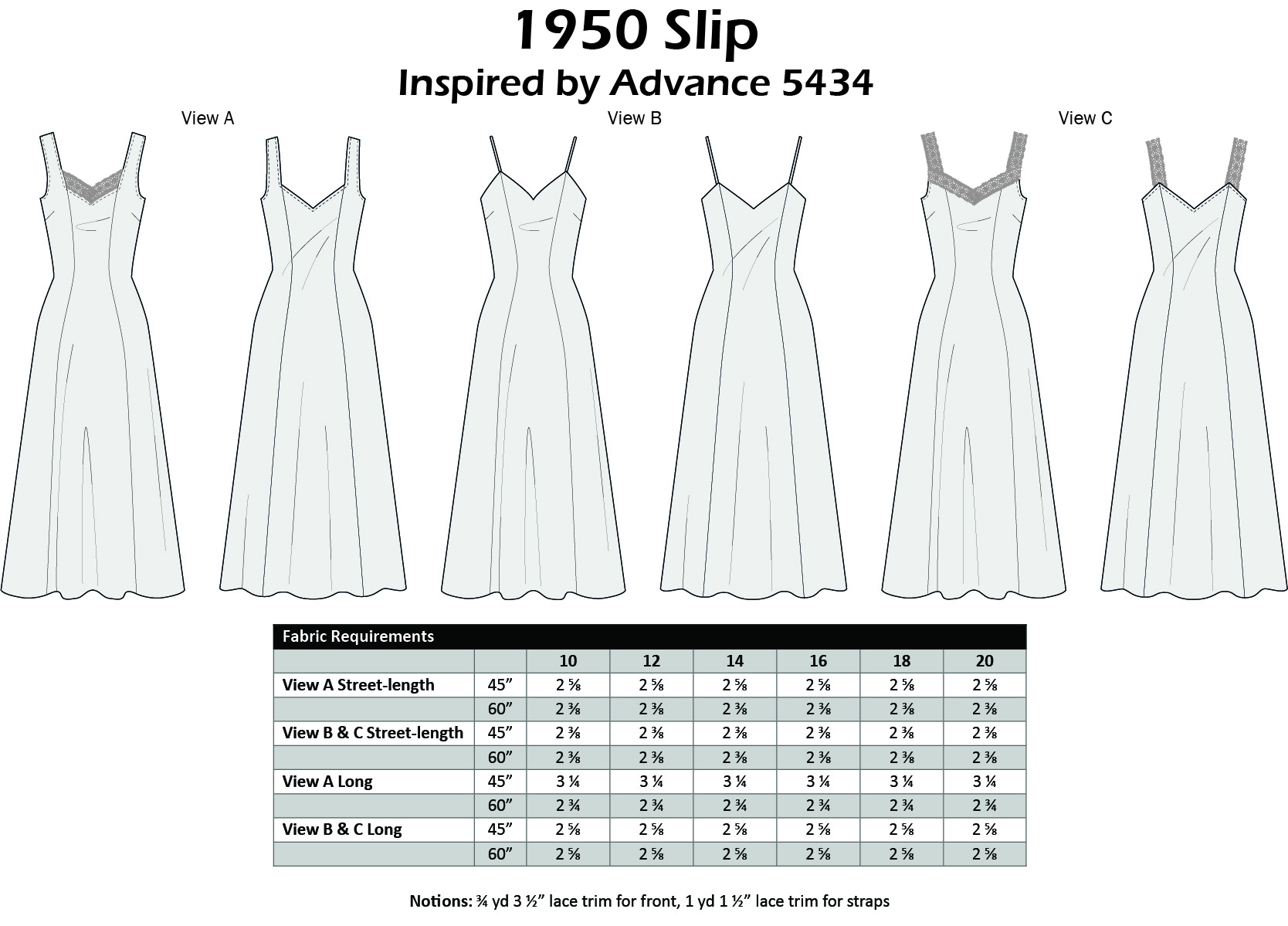 Size 16-18-20 - 1950 Slip