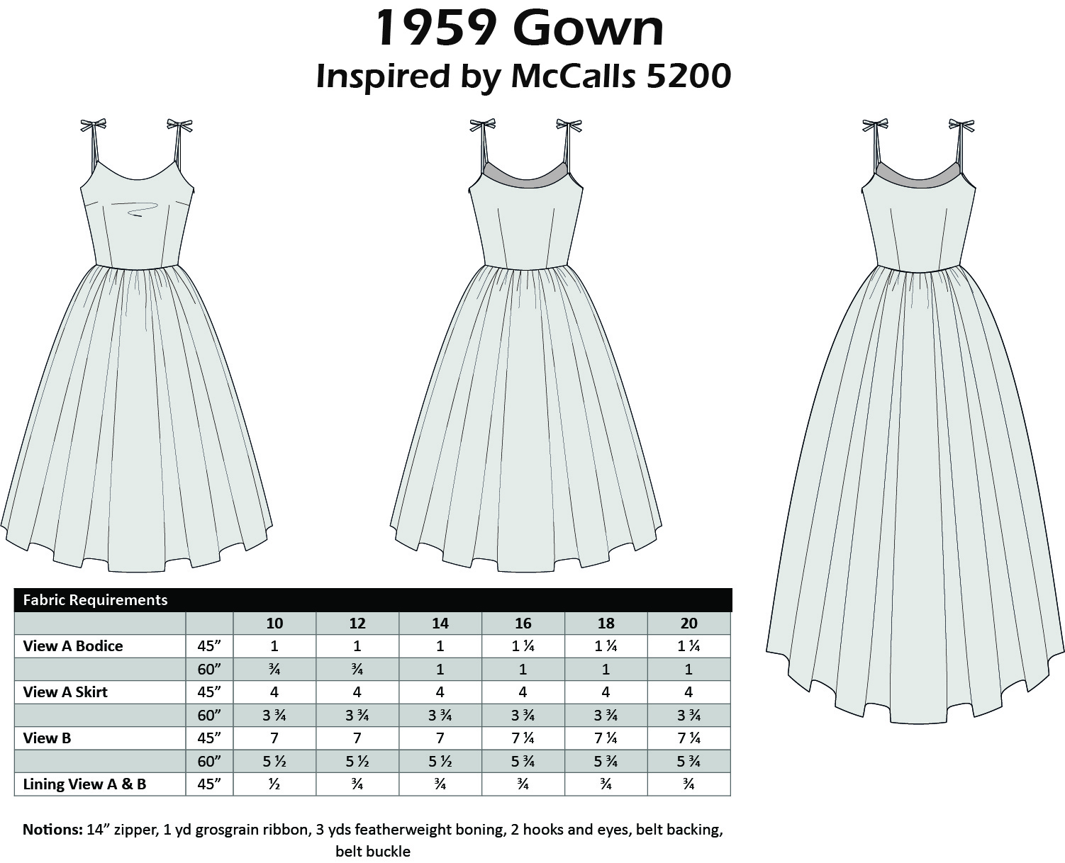 Size 16-18-20 - 1959 Gown